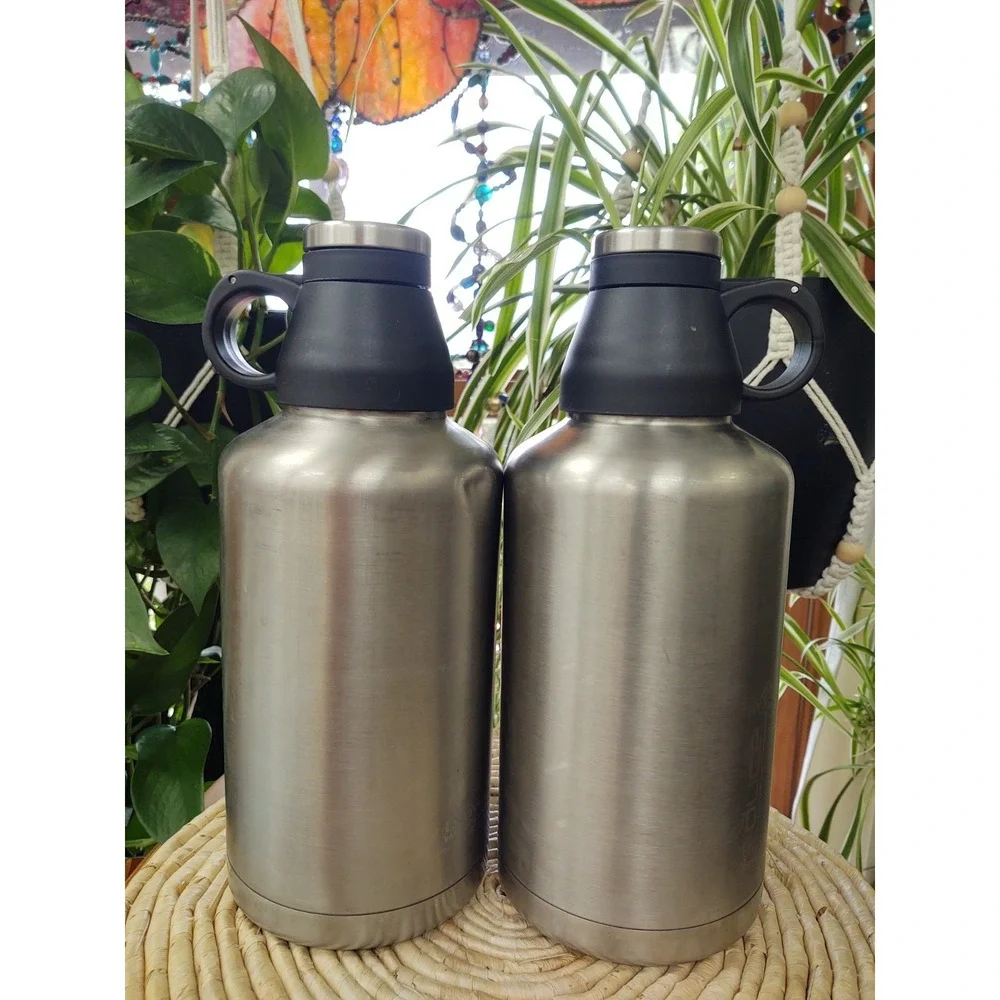 64 oz Stainless Steel Beer Drink Growler with Swing Top Lid Double wall Set of 2